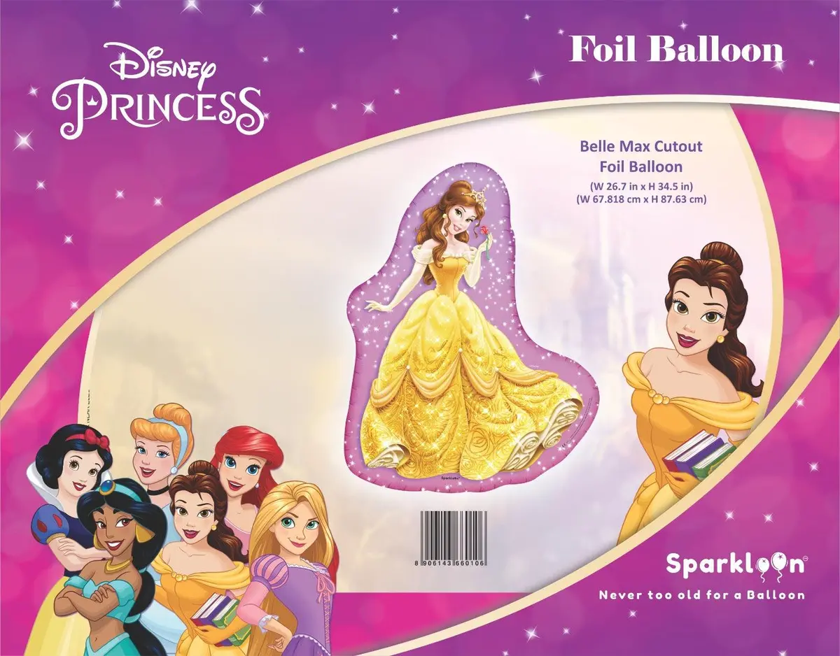Disney Princess Beauty And The Beast Belle Max Cutout Foil Balloon, Pack Of 1 2