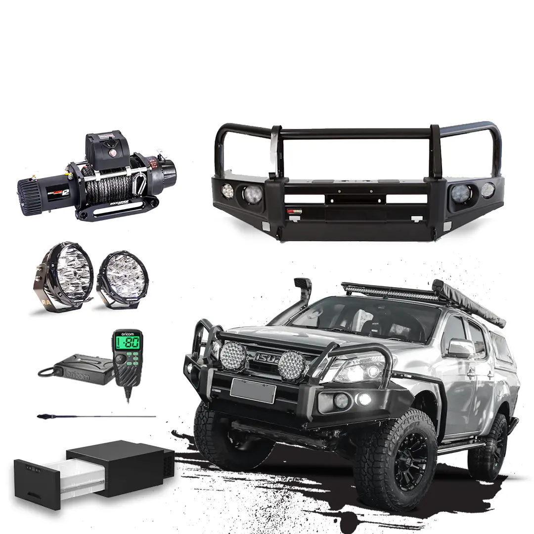 Isuzu Dmax Touring Pack Suits: Dmax 06/2012 - 01/2017 - Elite Bullbar, Winch, Lights, Uhf + Free Fridge 1
