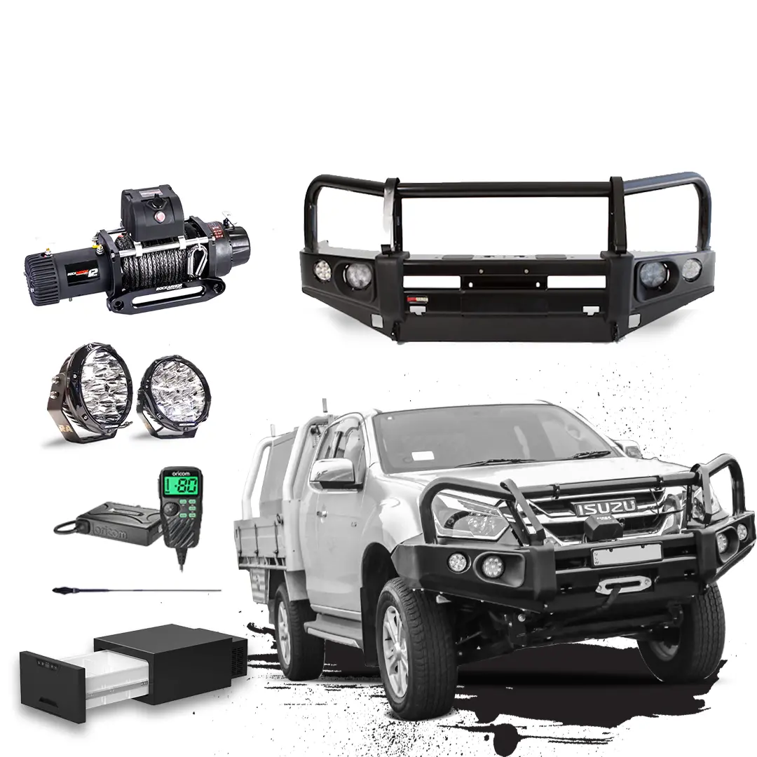 Isuzu Dmax Touring Pack Suits: Dmax 01/2017 - 07/2020 - Elite Bullbar, Winch, Lights, Uhf + Free Fridge 1