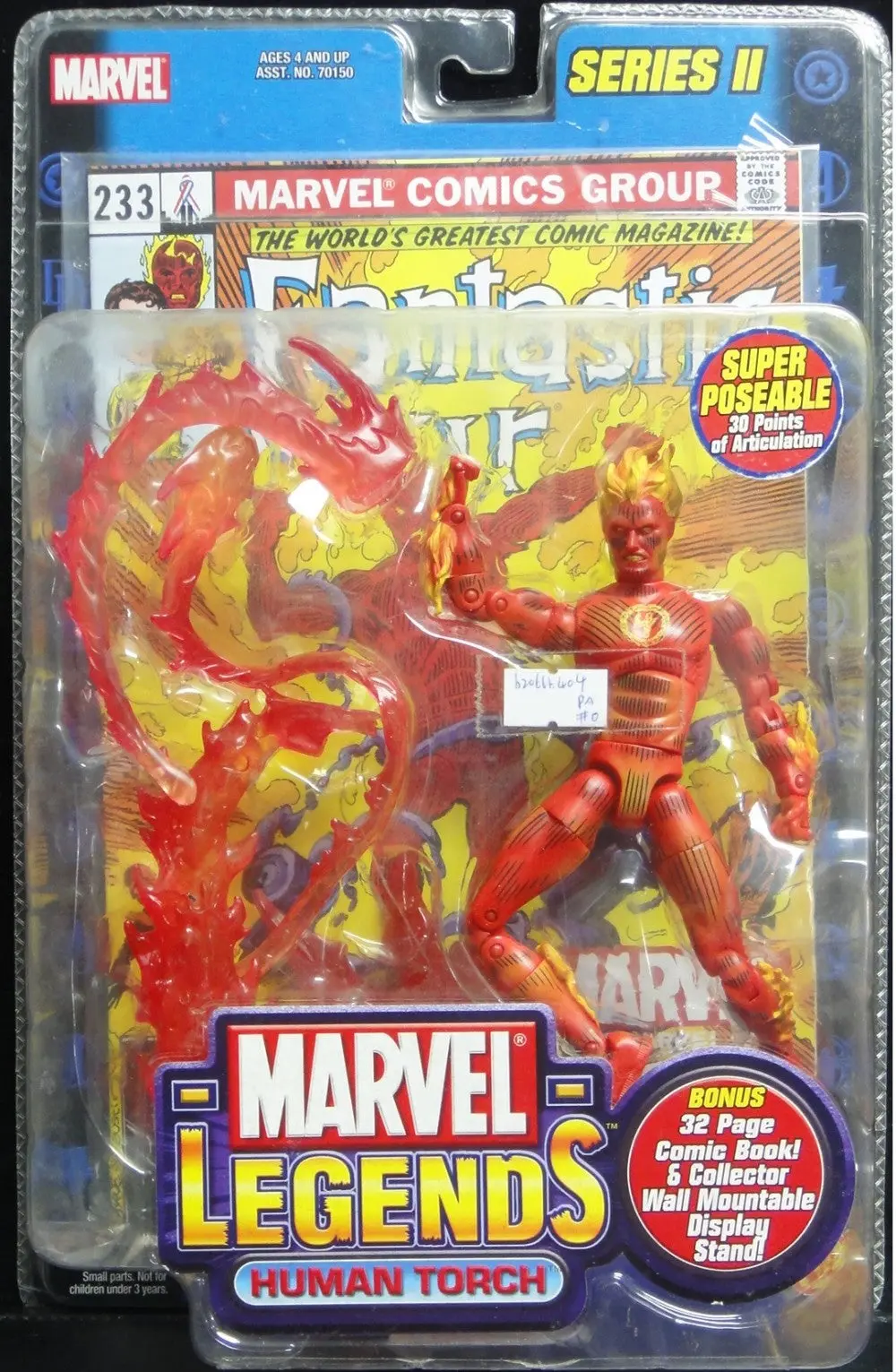 Toy Biz 神奇四俠 霹靂火 Marvel Legends Fantastic Four Human Torch Action Figure With Comic Book 70154 (Pa#0) 1