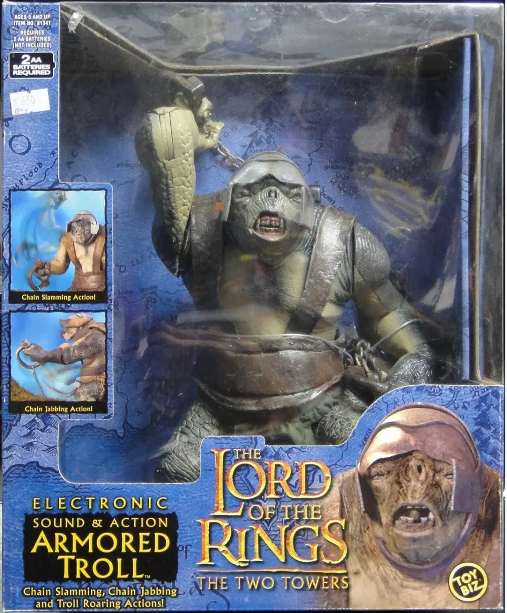 Toy Biz 魔戒二部曲 雙城奇謀 盔甲版食人妖 The Lord Of The Rings The Two Towers Electronic Sound &Amp; Action Armored Troll Chain Slamming Chain Jabbing And Troll Roaring Actions (Buy-81341) 1