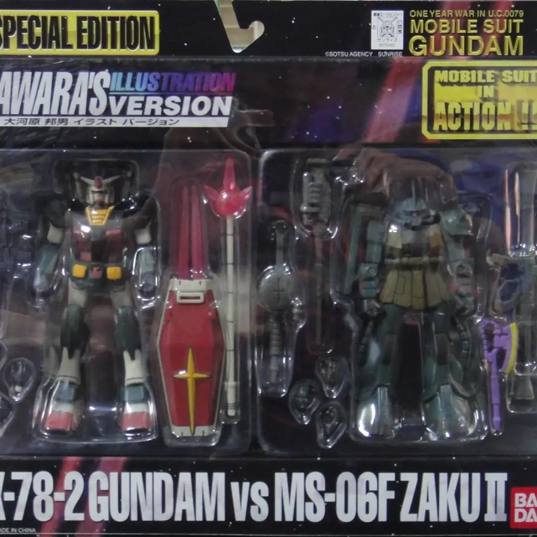 Bandai 76482 機動戰士 宇宙世紀0079年 一年戰爭 大河原邦男 插圖版 高達 渣古ii 套裝 Mia Mobile Suit In Action One Year War In U.C.0079 Mobile Suit Gundam Special Edition Okawara's Illustration Version Rx-78-2 Gundam Vs Ms-06F Zaku Ii Set (Buy-Spk 倉1121) 1