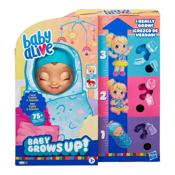 Baby Alive Baby Grows Up (Happy) - Happy Hope Or Merry Meadow, Growing And Talking Baby Doll, Toy With 1 Surprise Doll And 8 Accessories 1