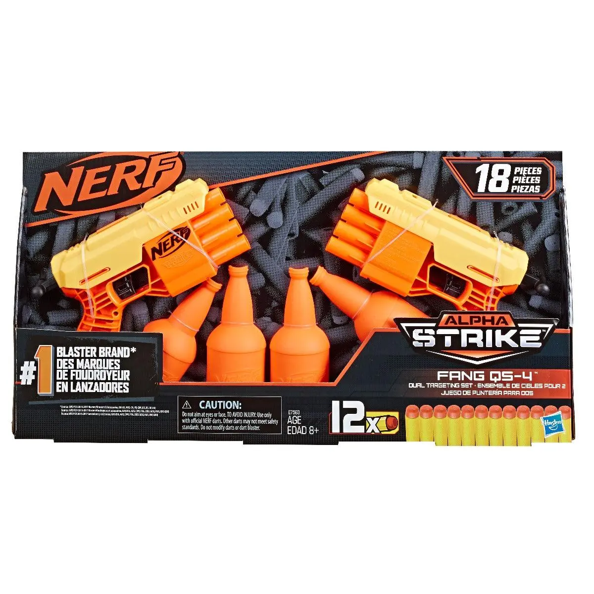 Nerf Fang Qs-4 Dual Targeting Set, 2 Toy Blasters, 4 Half-Targets, 12 Darts 1