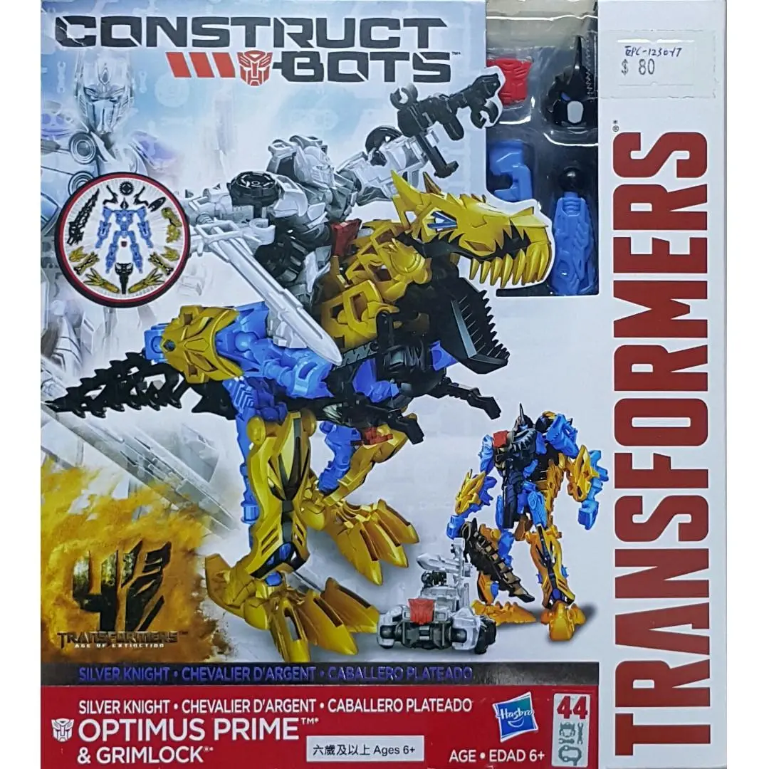 Hasbro 96635 變形金剛 殲滅世紀 柯柏文 鋼鎖 Transformers Age Of Extinction Construct-Bots Silver Knight Optimus Prime & Grimlock (Epc-1230-17) 存 1