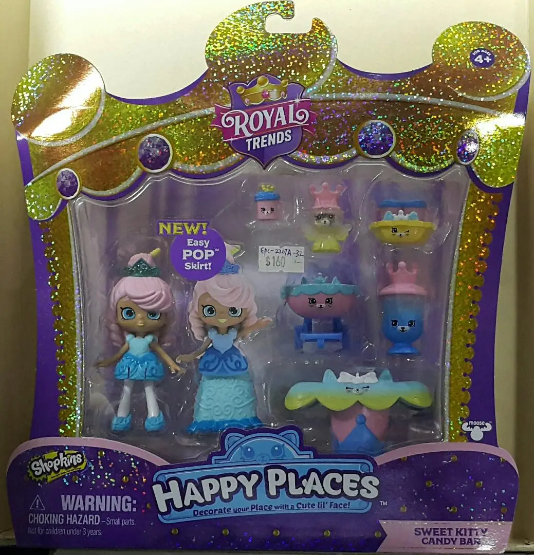 Moose 57595 皇室時尚 驚喜收集套裝 甜蜜的小貓糖果吧 Shopkins Royal Trends Happy Places Sweet Kitty Candy Bar Set (Epc-2207A-32) 存 1
