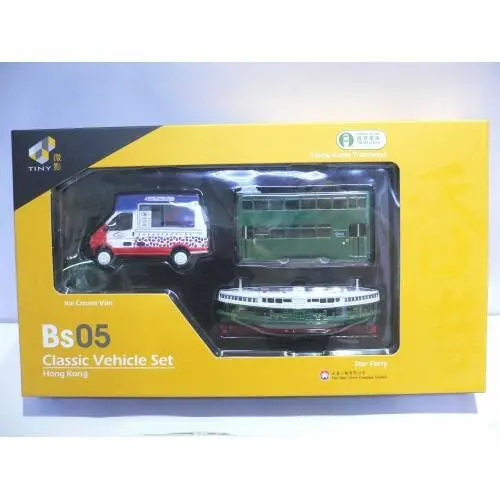 Hold-----Toyeast Tiny City Bs05 Hong Kong Classic Vehicle Set Ice Cream Van Star Ferry Hong Kong Tramways Atbs005 11064 (C920-130) 1
