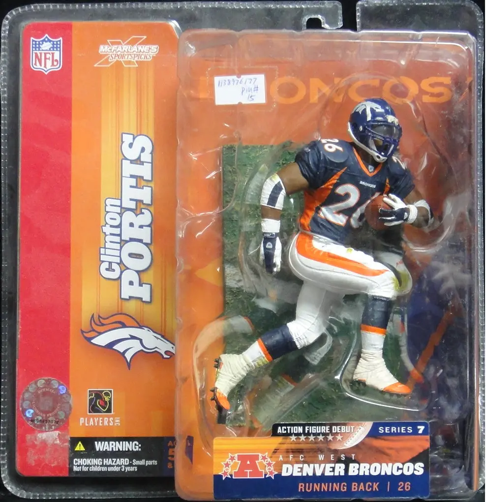 麥法蘭 國家美式足球聯盟 美國美式足球聯合會 西區 丹佛野馬 Mcfarlane Toys Nfl Mcfarlane's Sportspicks Series 7 National Football League American Football Conference Western District Denver Broncos Running Back 26 Clinton Portis Action Figure Debut 70367 (Piu-15) 1138976177 1