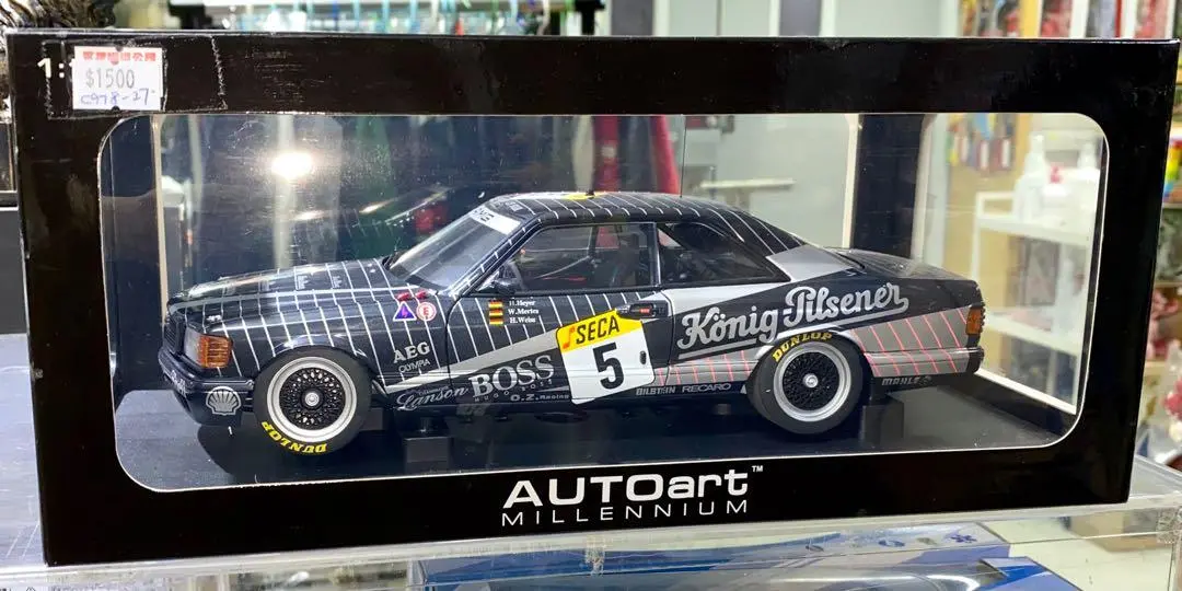 C978-27 Autoart 1/18 Mercedes Benz 500Sec Amg Spa 1989 Racing Seca 5 Konig Pilsener 1