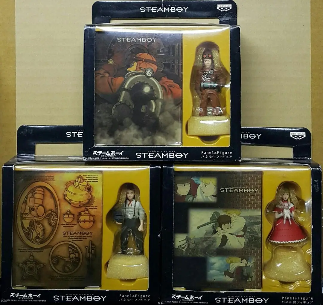 Banpresto 42249 日昇 蒸汽男孩 詹姆斯·雷·史提姆 絲卡蕾特·歐哈拉·聖瓊斯 套裝 Sunrise An Adventure Story Of Steamboy James Ray Steam Scarlett O'hara-St. Jones Panel & Figure Set (Buy-Mc) 存 1