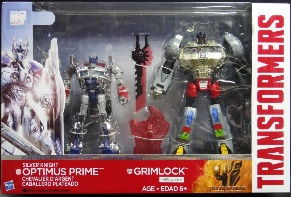 Hasbro 變形金剛 電影 4 殲滅世紀 柯栢文 鋼鎖 Transformers Movie 4 Age Of Extinction Silver Knight Optimus Prime Grimlock 96633 (Piu/Kw160-160) 1