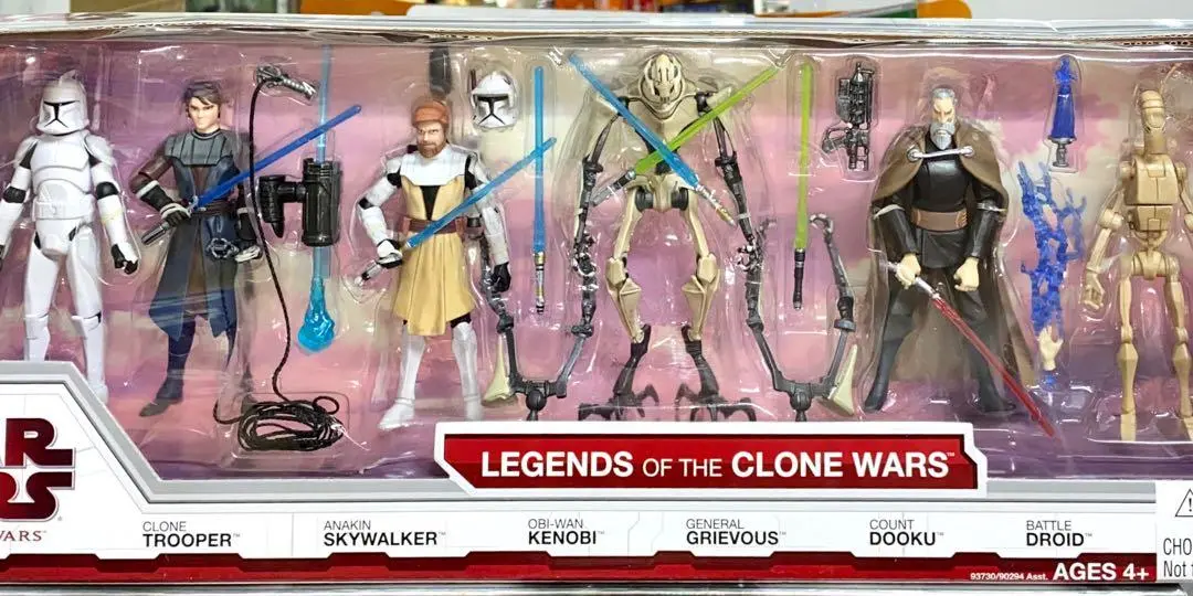 Hasbro 44759 Star Wars The Clone Wars Legends Of The Clone Wars 3.5” Figures Set Clone Trooper Anakin Skywalker Obi-Wan Kenobi General Grievous Count Dooku Battle Droid (Pa-0) 1