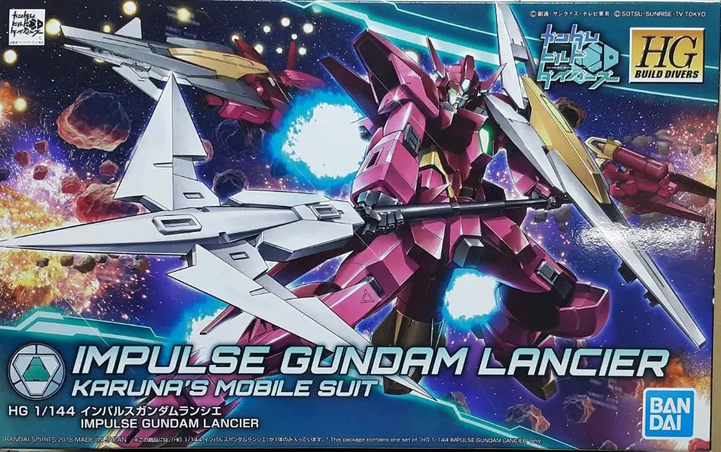 Bandai 55337 高達創戰潛行者 迦爾納 衝擊高達 拼裝模型 Hg 1/144 Gundam Build Divers Impulse Gundam Lancier Karuna's Mobile Suit Model Kit (Epc-1774-27 存 / Epc-2355-27 存) 1