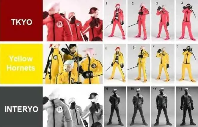 Threea 3A 1/6 Tkyo + Yellow Hornets + Interyo Set 1