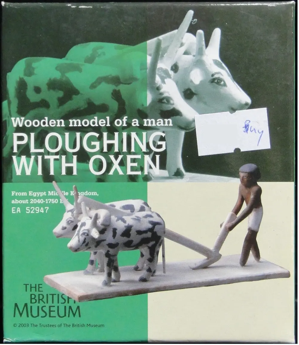 海洋堂 大英博物館 一個與牛一起耕作的人 Kaiyodo The British Museum No.8 Wooden Model Of A Man Ploughing With Oxen Ea 52947 (Buy) 1