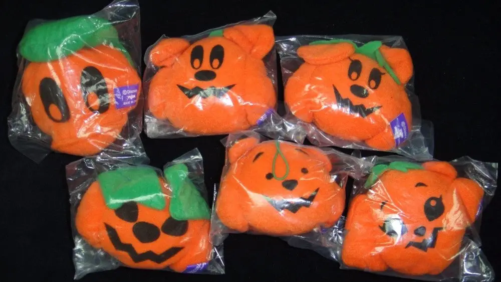 Yujin Disney Halloween Plush Doll Mascot Mickey Minnie Donald Stitch Marie Pooh Gashapon Set Of 6 (A2-95962) 1