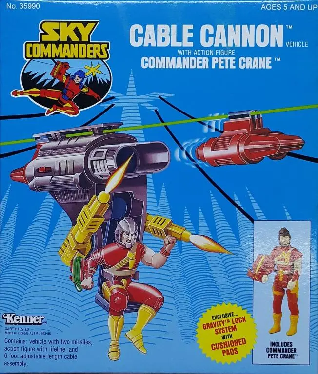 Kenner 35990 Sky Commanders Cable Cannon Vehicle With Action Figure Commander Pete Crane Exclusive Gravity Lock System With Cushioned Pads (Piu/P142-50) 1