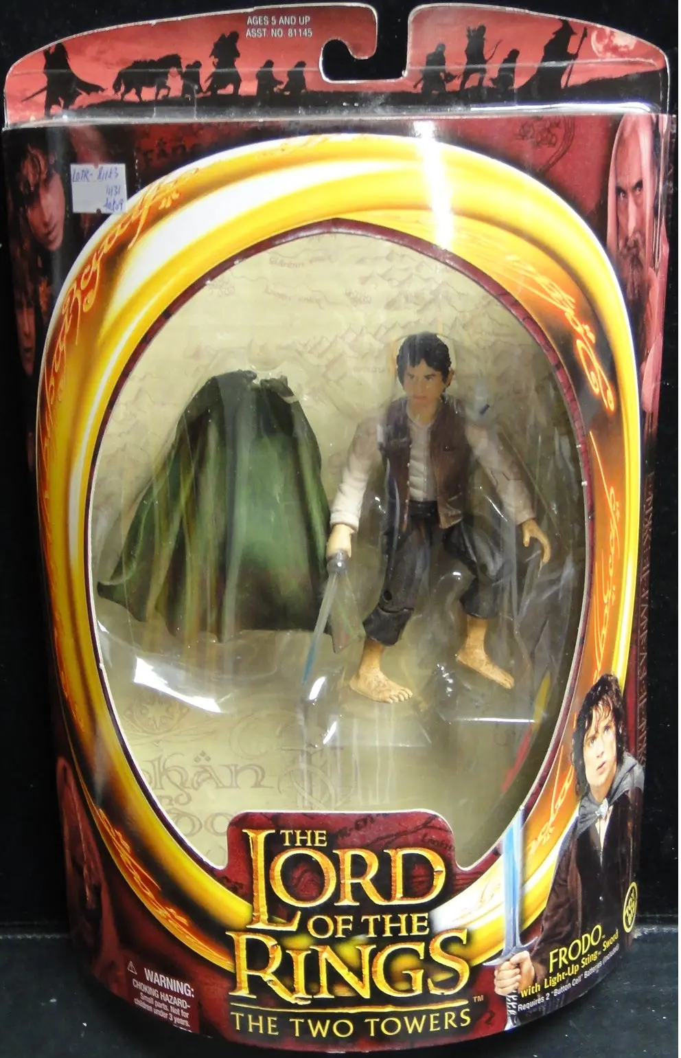 Toy Biz 魔戒首部曲 魔戒現身 佛羅多巴金斯 伊力查活 The Lord Of The Rings The Fellowship Of The Ring Frodo With Light-Up Sting Sword Elijah Wood (Lotr-81153) 1113170509 1