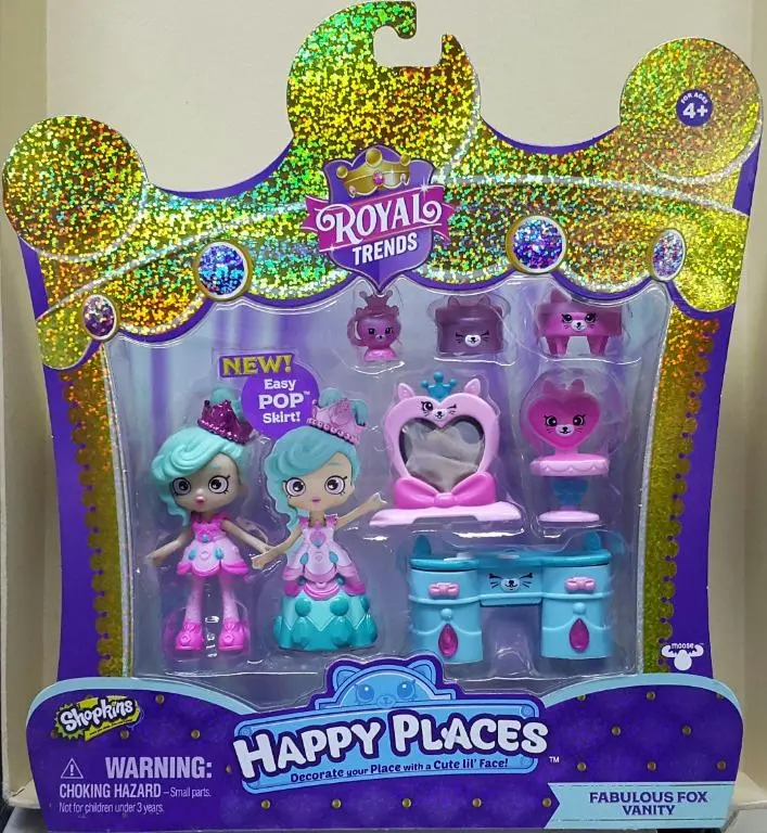 Moose 57593 皇室時尚 驚喜收集套裝 神話般的狐狸梳妝台 Shopkins Royal Trends Happy Places Fabulous Fox Vanity Set (Epc-2207C-32) 存 1