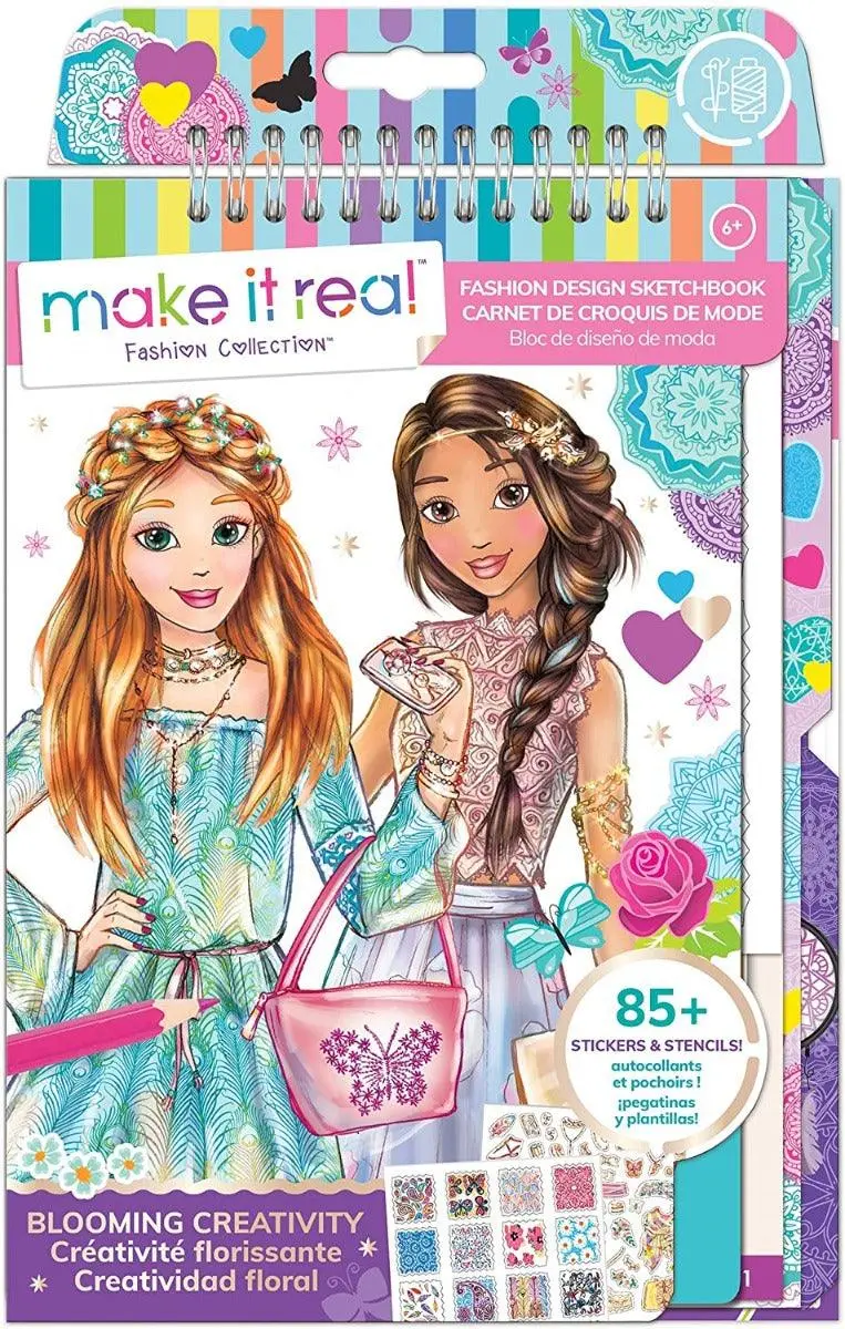 Make It Real Fashion Design Sketchbook: Blooming Creativity Multicolor 1
