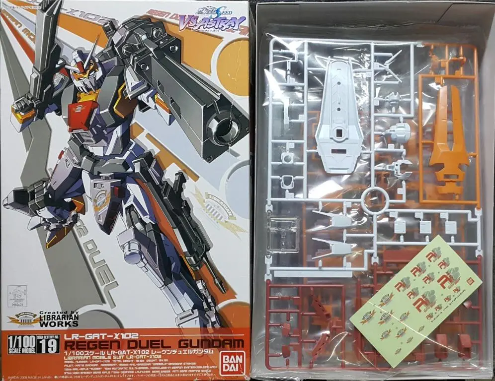 Bandai 60402 1/100 Seed Destiny No.19 Mobile Suit Gundam Seed Vs Astray Kaite Madigan Librarian Regen Lr-Gat-X102 Regen Duel Gundam Plastic Model Kit 機動戰士高達 Seed Vs Astray 圖書館館員 凱特馬蒂坎 暴雨決鬥高達 模型 (Ktv) 2
