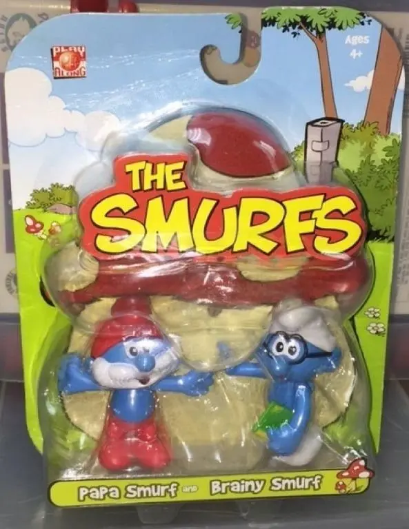 Jakks Pacific 33232 藍精靈 迷你公仔 The Smurfs Mini Figures Papa Smurf And Brainy Smurf 1