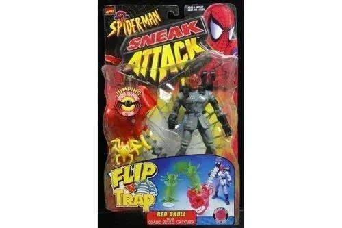 Toy Biz 47283 漫威 蜘蛛俠 紅骷髏 Marvel Spider-Man Sneak Attack Flip 'N Trap Red Skull With Giant Skull Catcher (Buy-Spk) 1