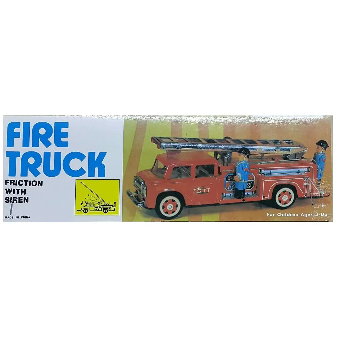 Metal King Mf718 鐵皮 救火車 消防車 Tin Toys Collectable Item Fire Truck Fire Engine Friction With Siren 2