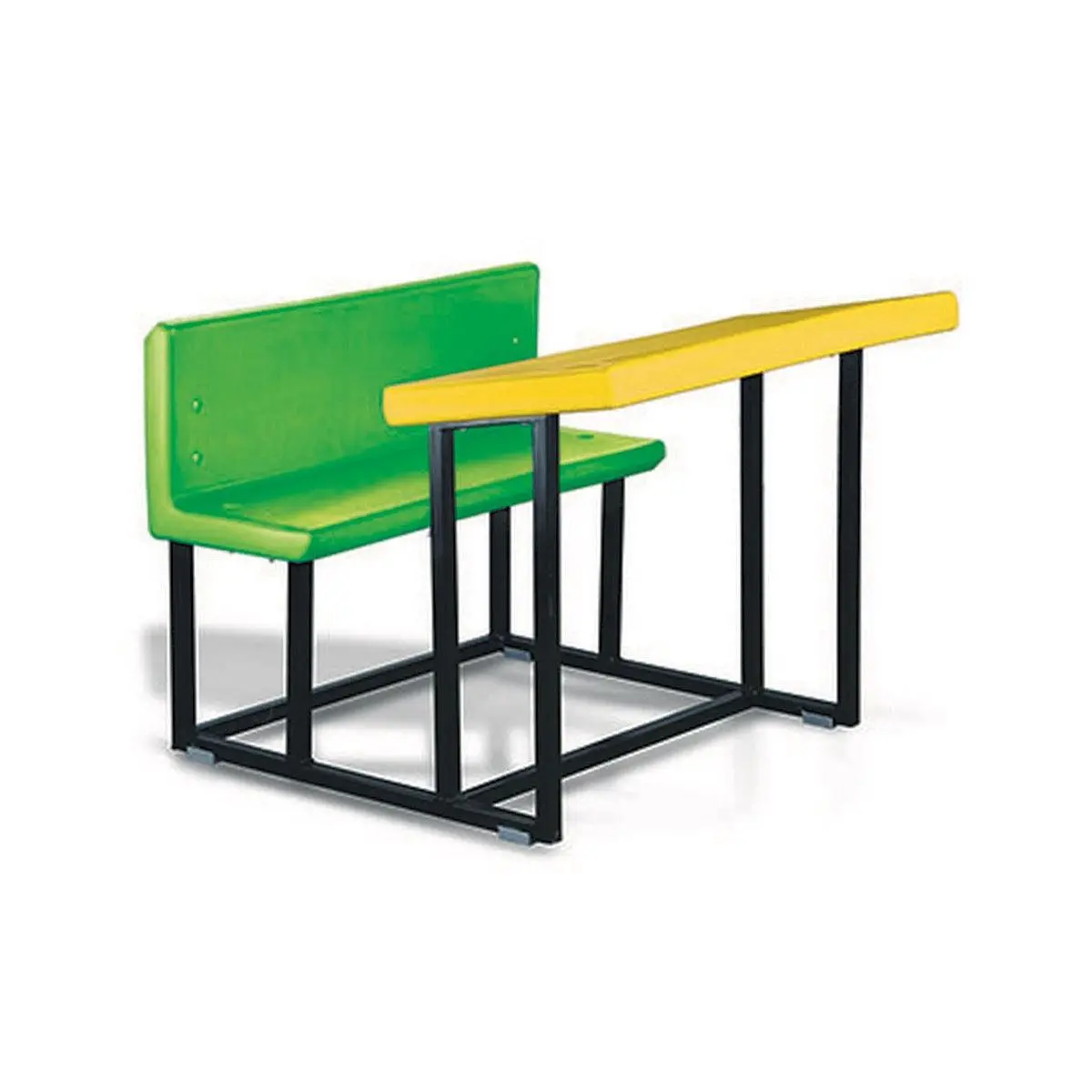 Ok Play Double Team Desk, Attached Chair And Table, Perfect For Home And School, Yellow & Green, 5 To 10 Years 1