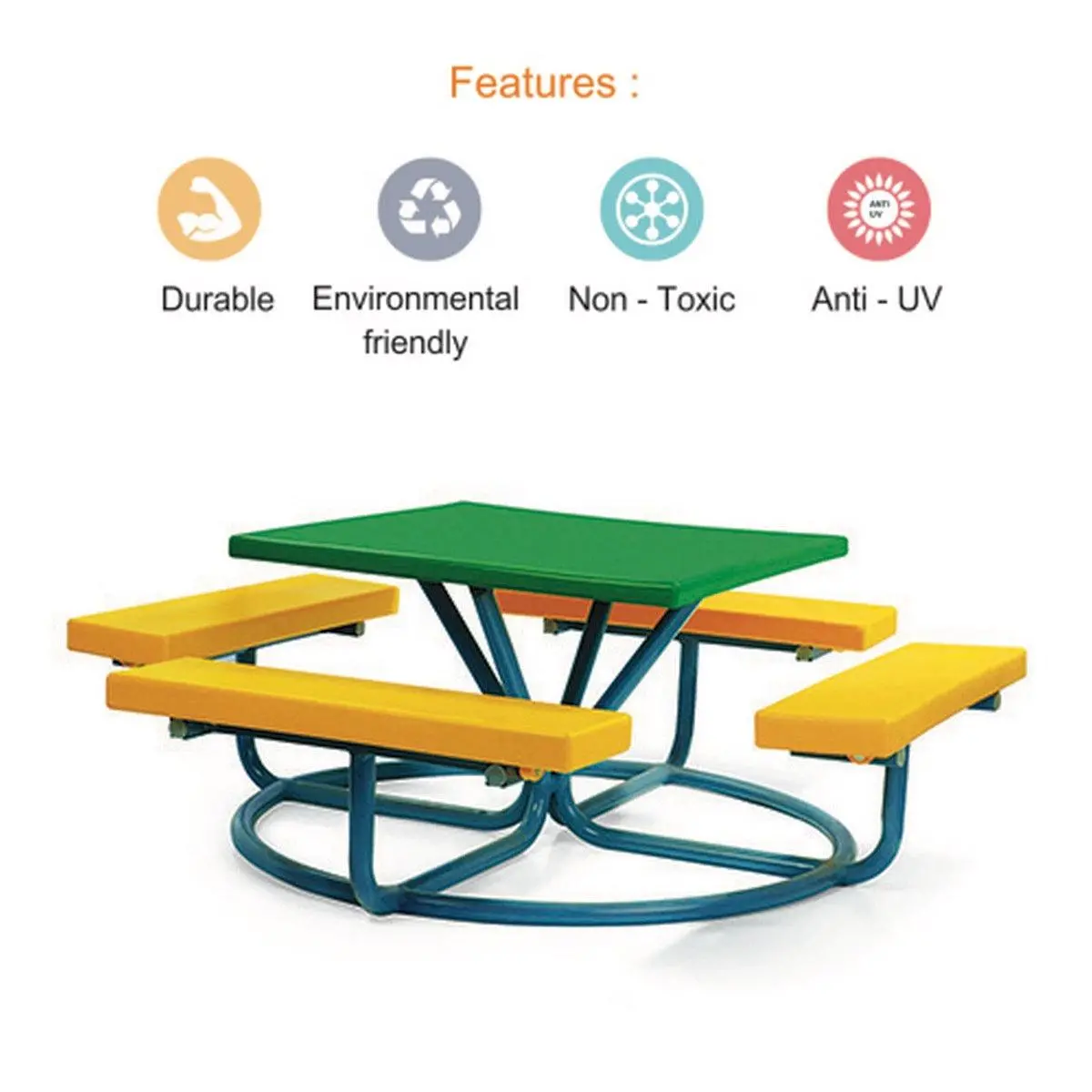 Ok Play Mini Conference Desk, Chair And Table For 18 Little Kids, Perfect For Home And School, Blue & Red, 2 To 4 Years 2