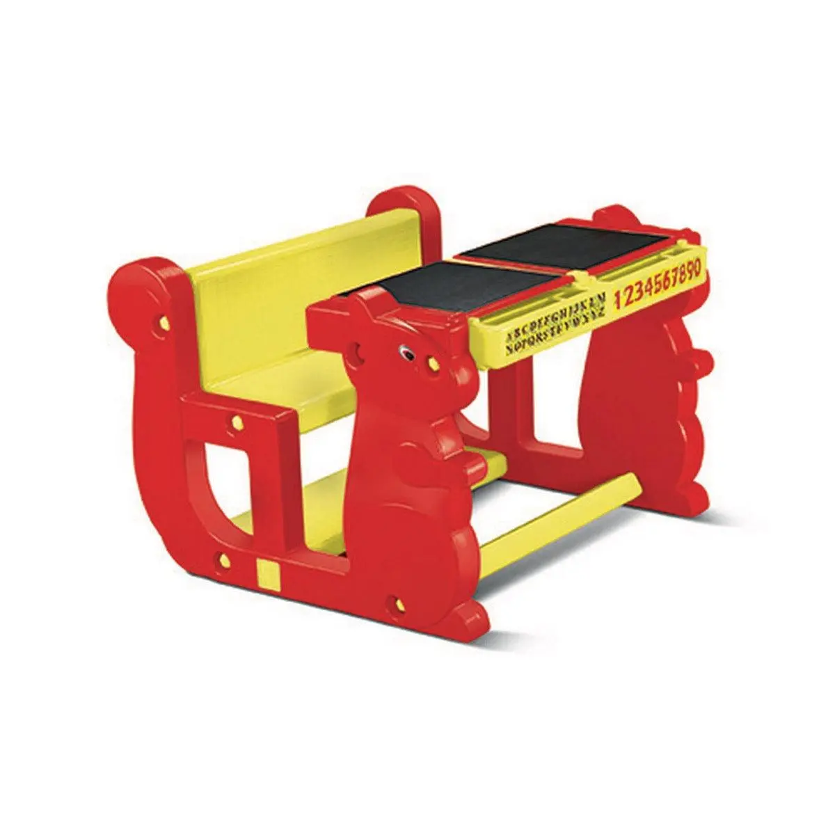 Ok Play Play Pet Double, Chair Desk Set For Kids, Perfect For Home And School, Red & Yellow, 2 To 4 Years 1