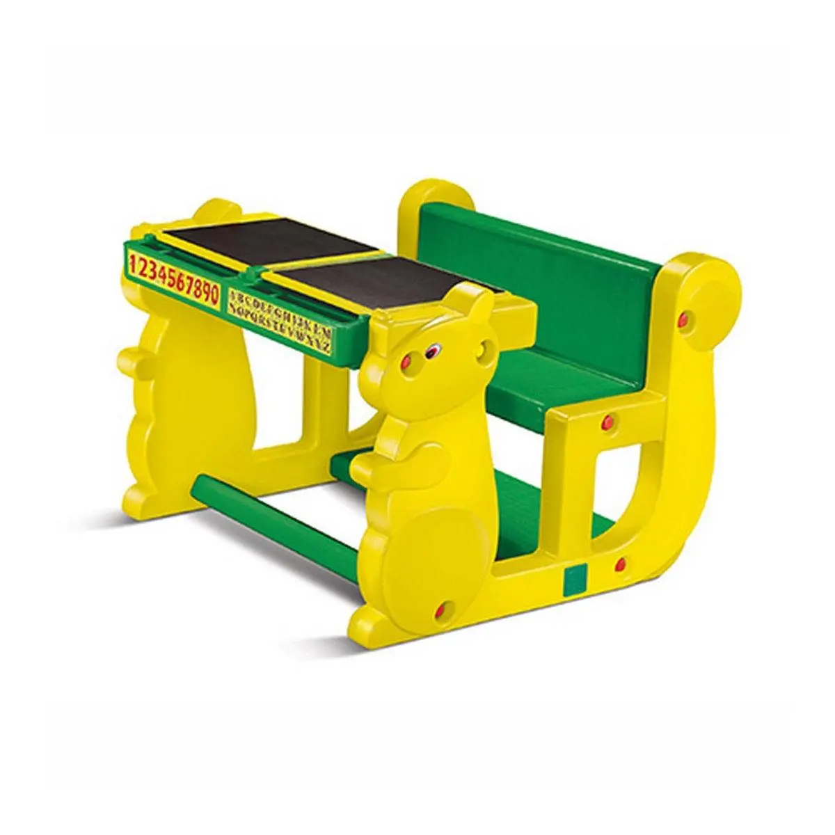 Ok Play Play Pet Double, Chair, Desk Set For Kids, Perfect For Home And School, Yellow & Green, 2 To 4 Years 1