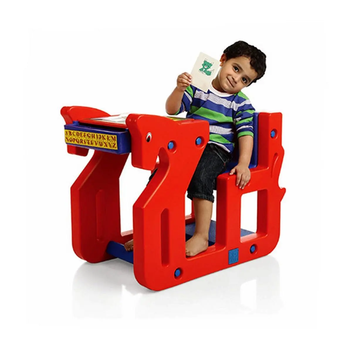 Ok Play Pony Single Chair Desk Set For Kids, Perfect For Home And School, Red/Blue, 2 To 4 Years 1