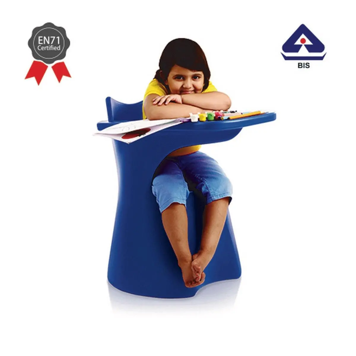Ok Play Q-Desk Medium, Study Table, Excellent Comfort And Posture Support, Perfect For Home And School, Blue, 5 To 10 Years 2