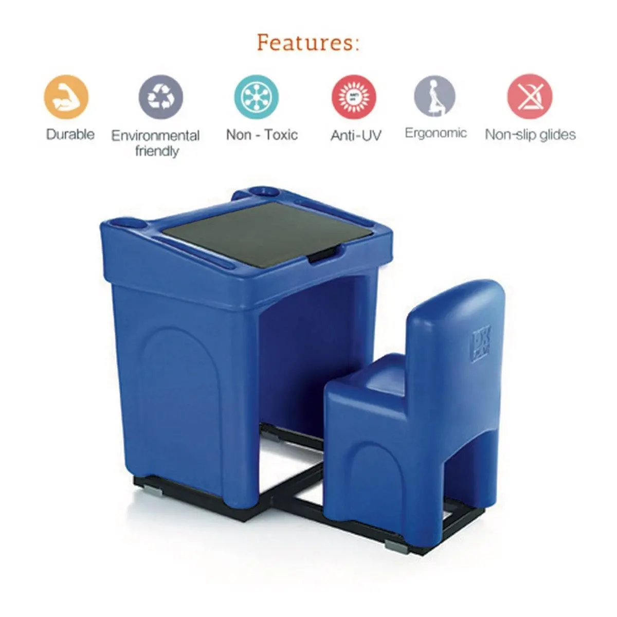 Ok Play Solo, Desk Chair For 1 Childrens, Study Table, Perfect For Home And School, Blue, 2 To 4 Years 2