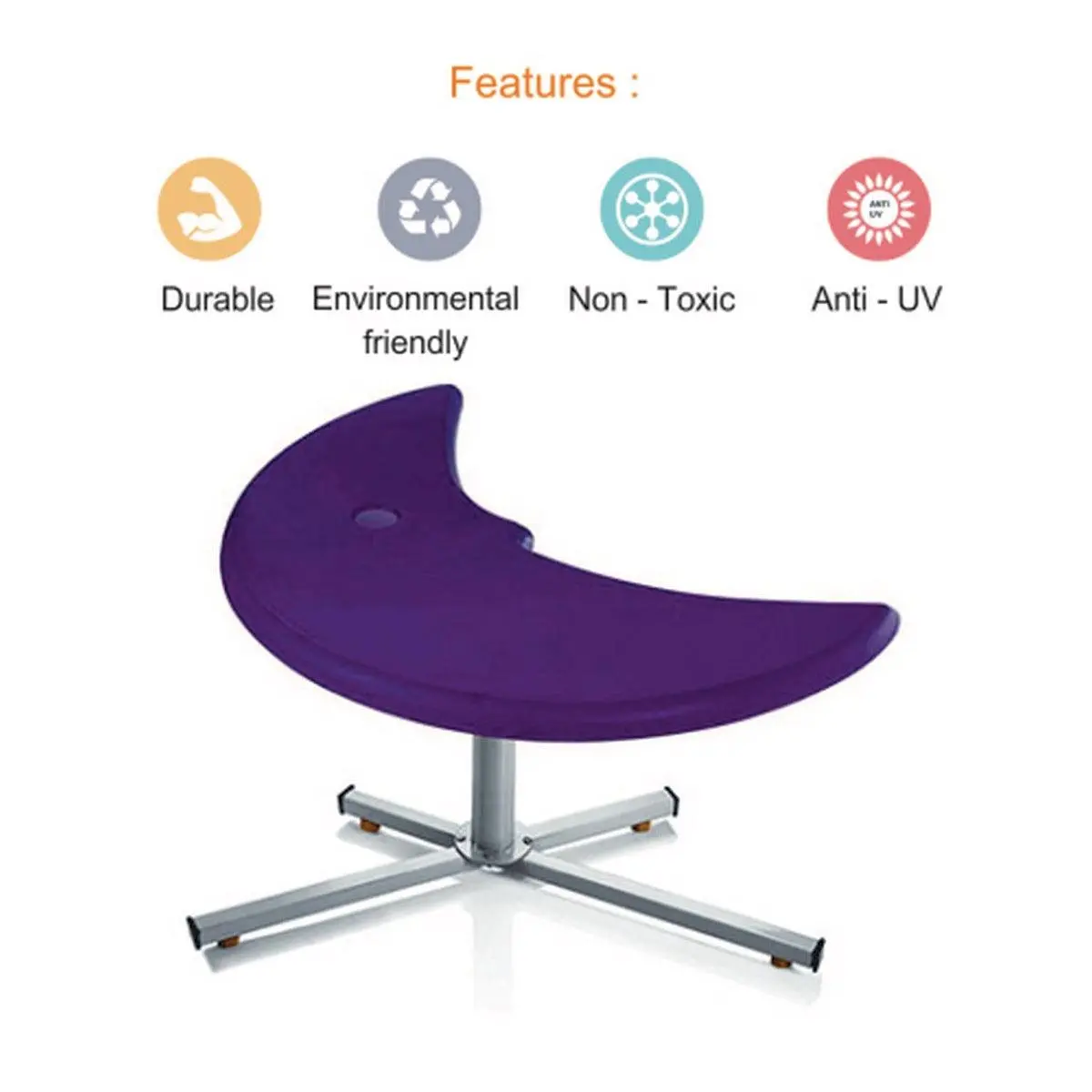 Ok Play Moon Table, No Sharp Edges & Is Quality Tested, Perfect For Home And School, Voilet, 2 To 4 Years 2