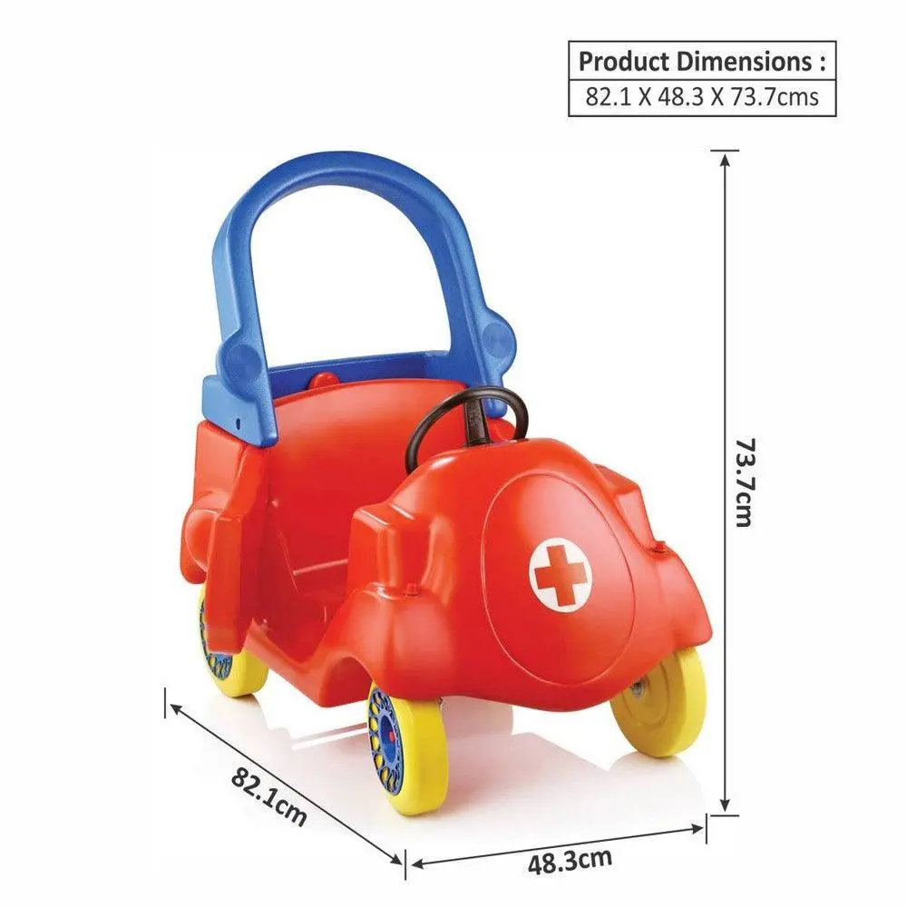 Ok Play Coupe Car, Plastic Material,Toys For Kid, Small Car For Toddlers, Red & Blue, 1 To 2 Years 2