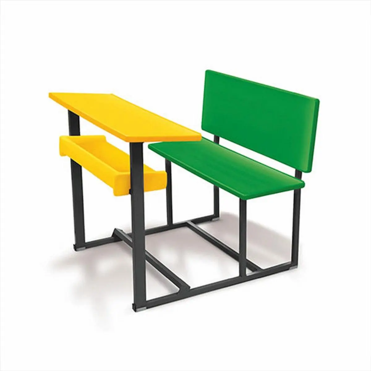Ok Play Senior Scholars Big, Desk‚ Chair For 2 Childrens, Study Table, Perfect For Home And School, Yellow & Green, 5 To 10 Years 1