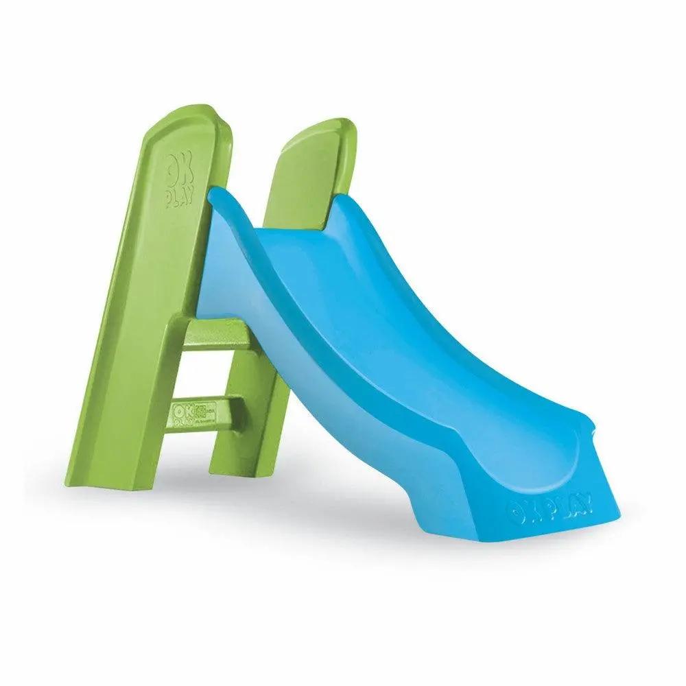 Ok Play Slide Ladder, Kids & Babies Slide, Garden And School Toy Home Slides Indoor & Outdoor Slider For Childrens,Blue & Parrot Green, 1 To 2 Years 1