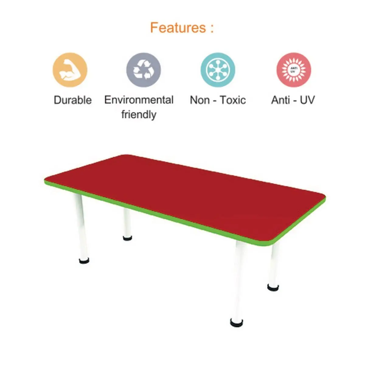 Ok Play Rectangular Table Wooden, Study Desk, Activity Table, Plastic Chair, Perfect For Home, Creches And School, 2 To 4 Years 2