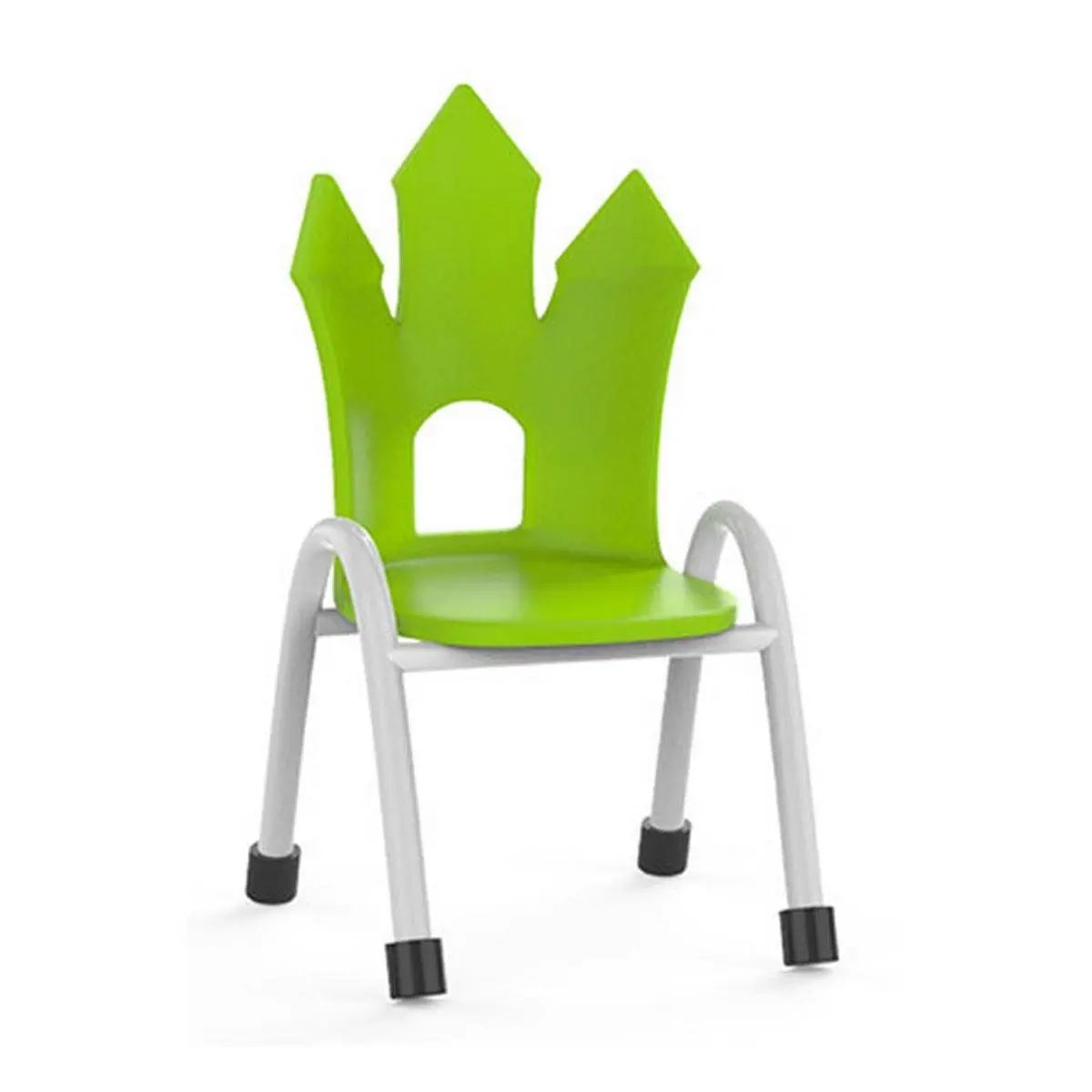 Ok Play Castle Chair, Study Chair, Sturdy And Durable Chair, Plastic Chair, Perfect For Home, Creches And School, Green, 5 To 10 Years, Height 10 Inches 1
