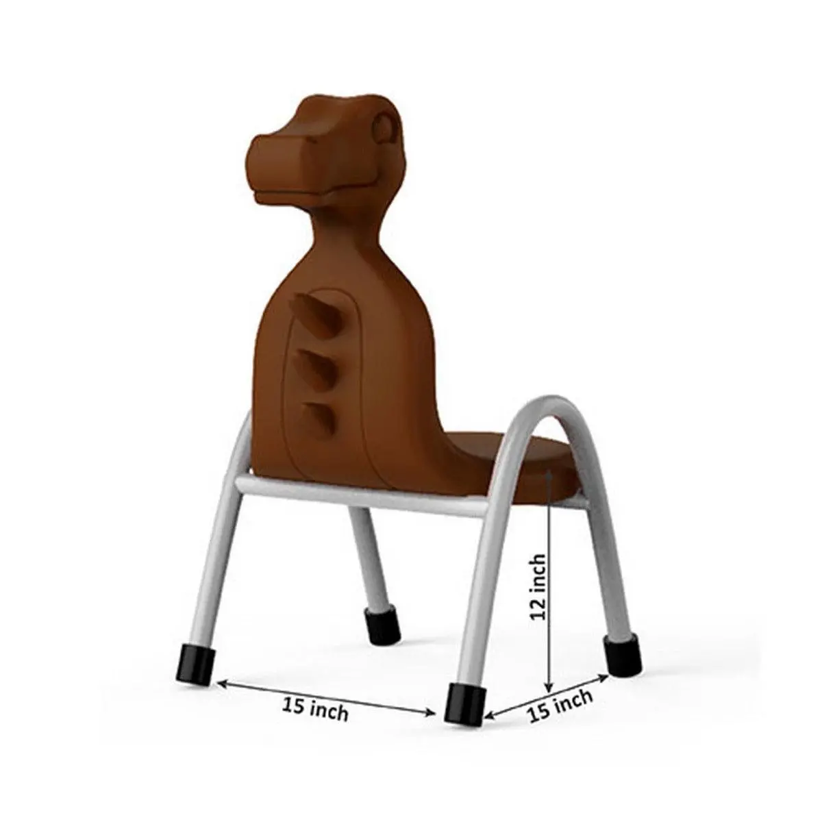Ok Play Dino Chair, Study Chair, Sturdy And Durable Chair, Plastic Chair, Perfect For Home, Creches And School, Brown, 5 To 10 Years, Height 12 Inches 2