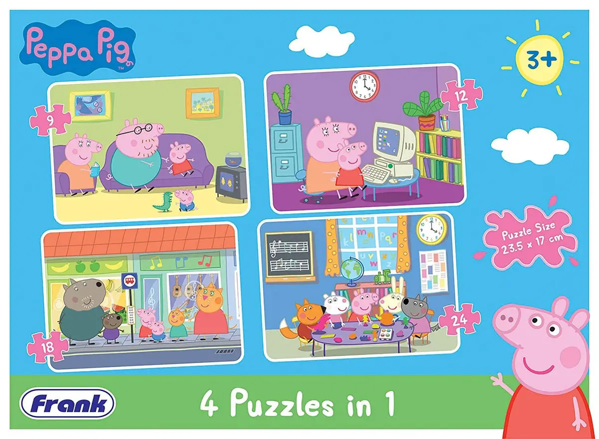 Frank Peppa Pig - 4 In 1 Puzzle 1