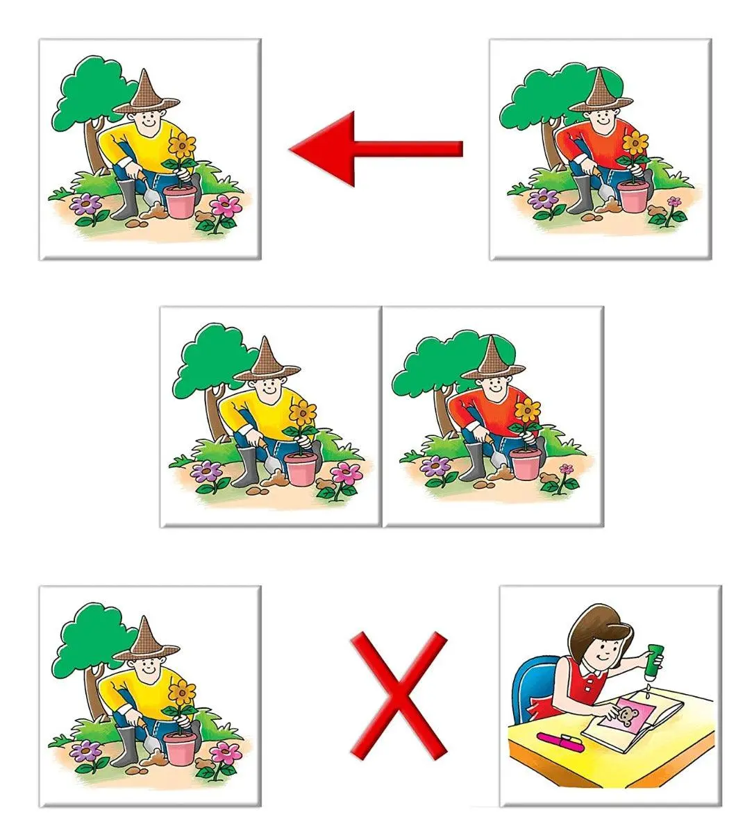 Frank Something's Different Game 24 Picture Cards, 12 Sets, Early Learner Educational Game, Find The Difference Game 2