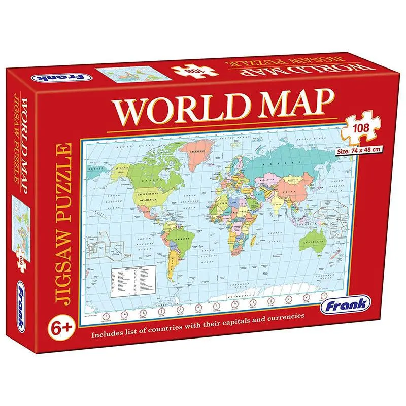 Frank World Map Puzzle (108 Pieces) 1