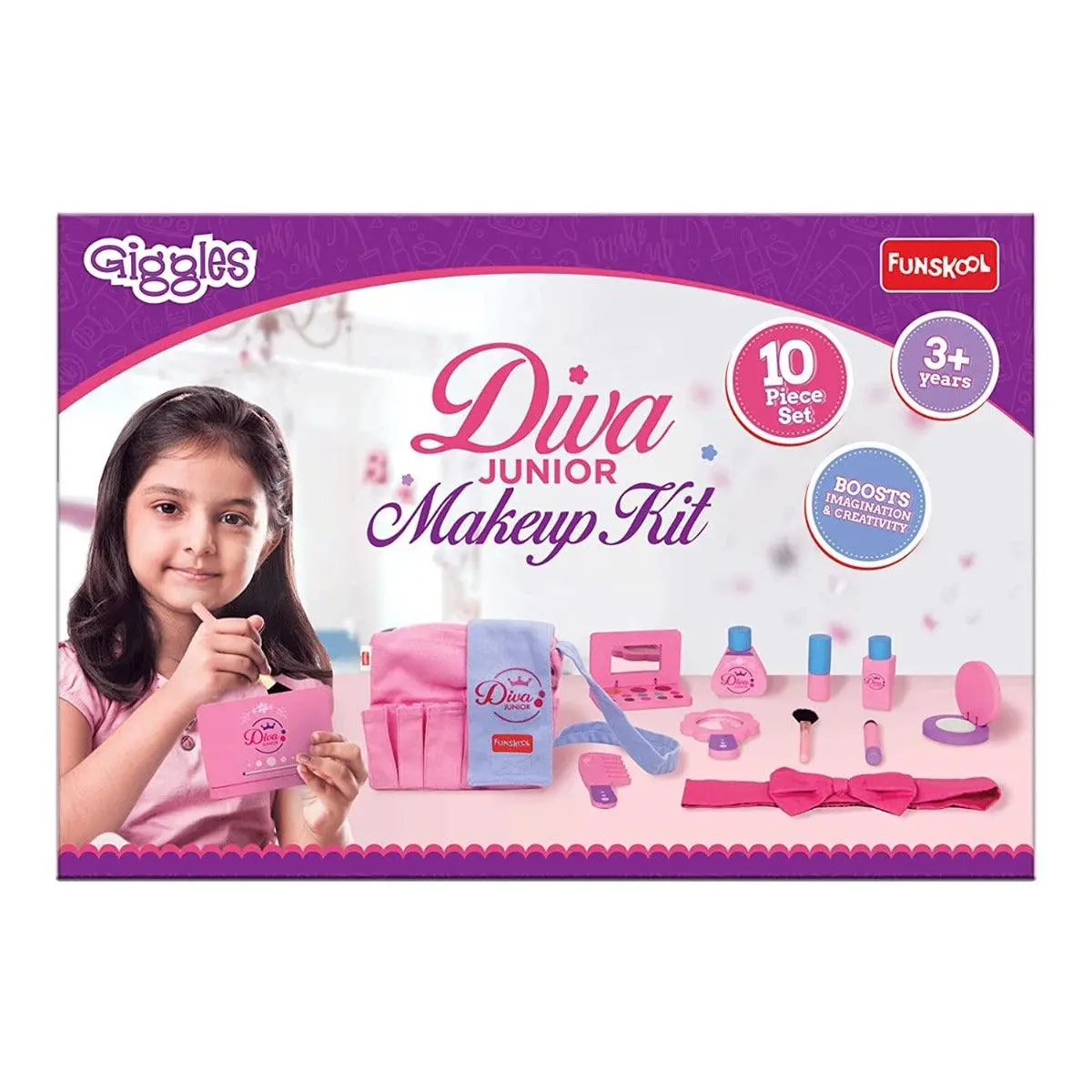 Funskool Giggles Diva Junior Makeup Kit - Wooden Makeup Kit For Girls Ages 3-12 Years 2
