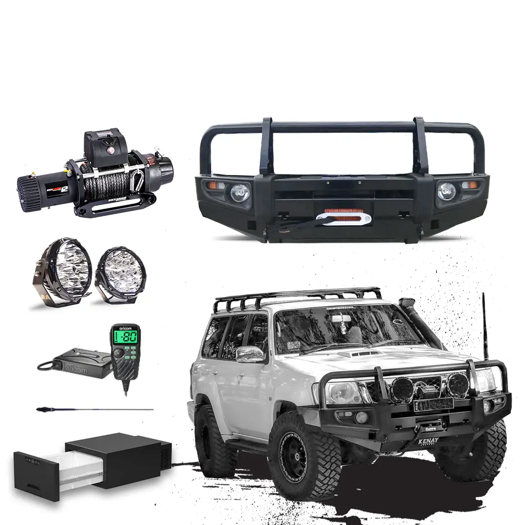 Gu Patrol Touring Pack Suits: Series 4+ Gu Patrol - Prem Bullbar, Winch, Lights, Uhf + Free Fridge 1