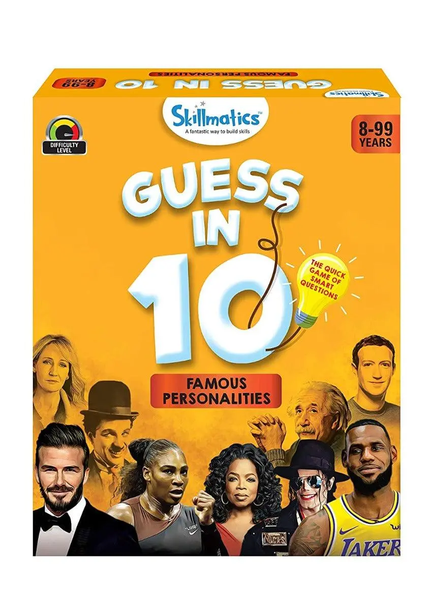 Skillmatics - Famous Personalities - Guess In 10 (Ages 8-99) | Card Game Of Smart Questions | General Knowledge For Families | Gifts For Boys And Girls 1