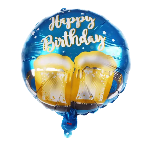 Partycorp Happy Birthday Beer Mug Gold And Blue Balloon Bouquet, Birthday Decoration Set For Adults, Diy Pack Of 6 2