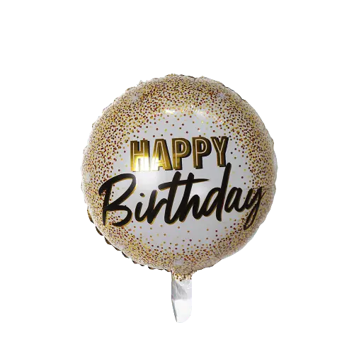 Partycorp Happy Birthday Gold And Black Glitter Balloon Bouquet, Birthday Decoration Set For Boys, Girls And Adults, Diy Pack Of 7 2